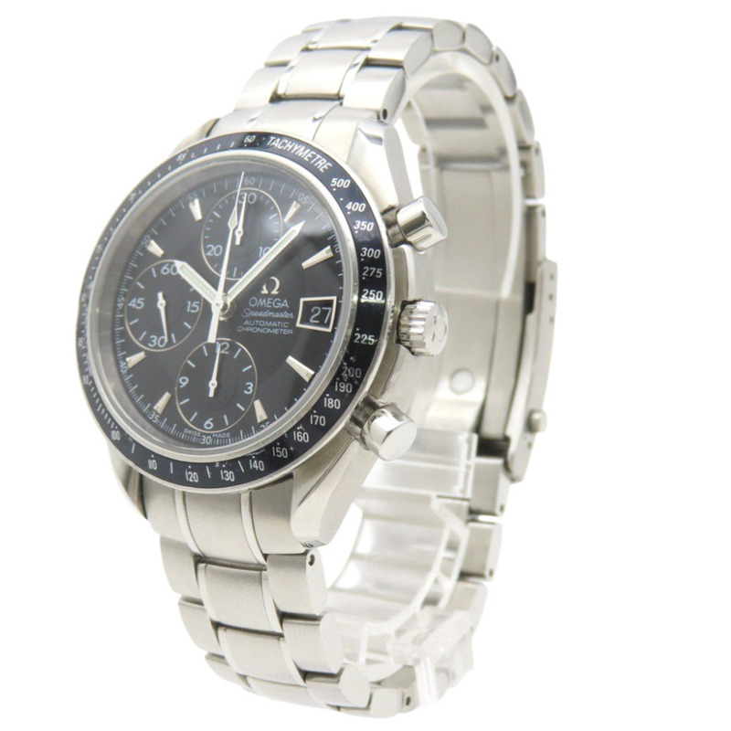 歐米茄超霸系列日期顯示3210.50自動機械腕錶，不鏽鋼錶殼，黑色錶盤，0190OMEGA 男士腕錶-1