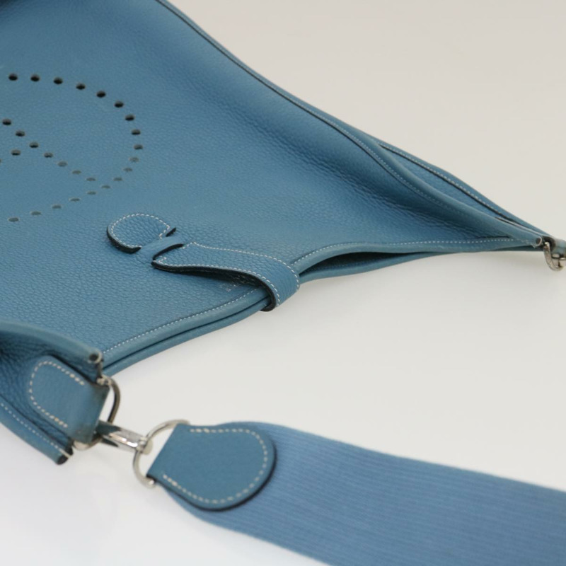 【日本直送】愛馬仕 Evelyn TGM 皮革單肩背包 藍色 正品 am2542gSAM-5