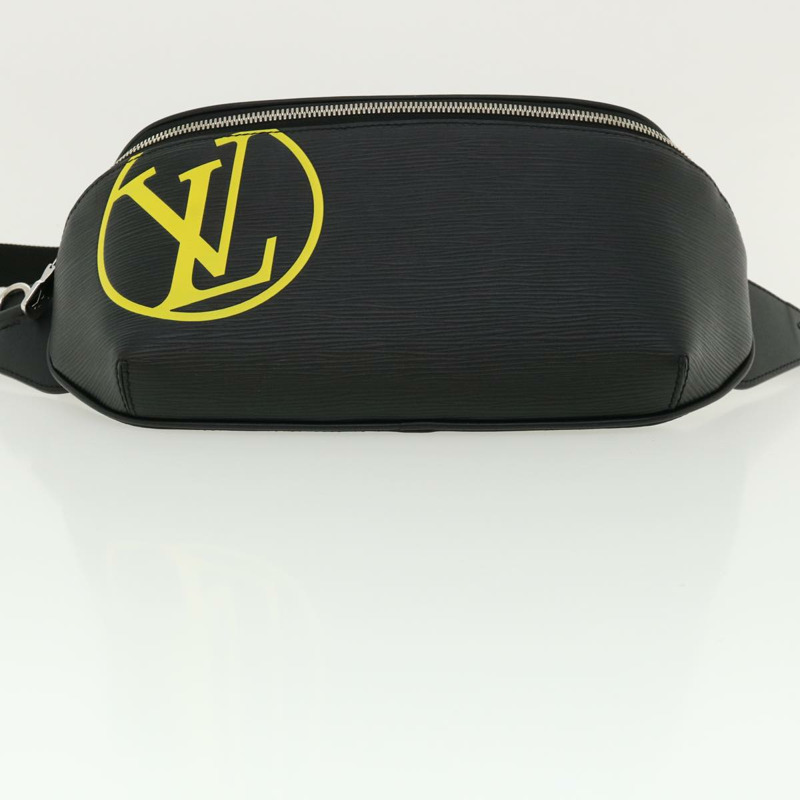 【日本直送】路易威登 Epi LV 圓形腰包 黑色 黃色 M55131 正品 ar8522A-4