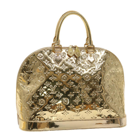 路易威登 Monogram Miroir Alma GM 手提包 金色 M95274 LV 正品 47396SV