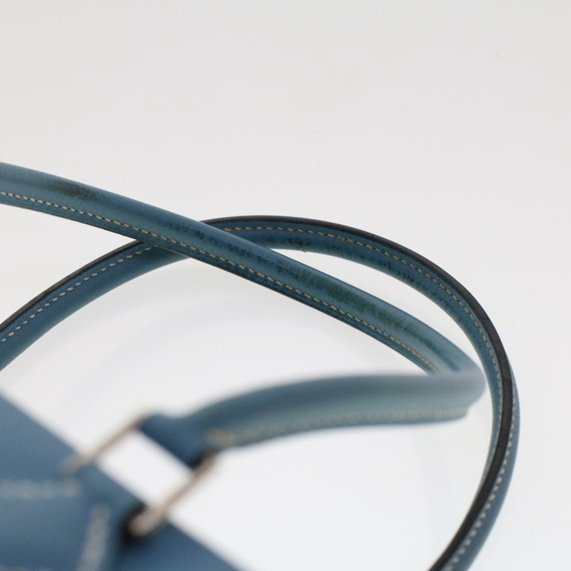 【日本直送】愛馬仕 Purum 20 手提包，淺藍色皮革，正品，貨號 49423SAM-7