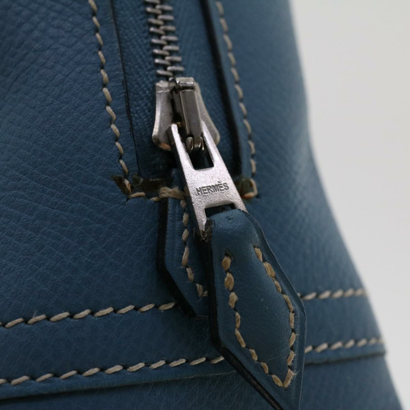 【日本直送】愛馬仕 Purum 20 手提包，淺藍色皮革，正品，貨號 49423SAM-8