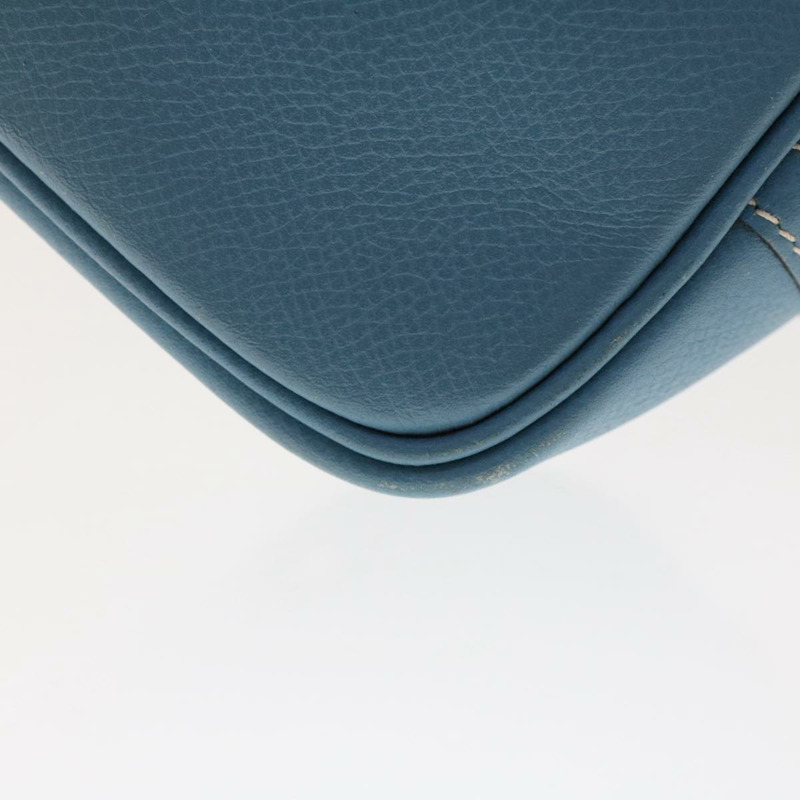 【日本直送】愛馬仕 Purum 20 手提包，淺藍色皮革，正品，貨號 49423SAM-15