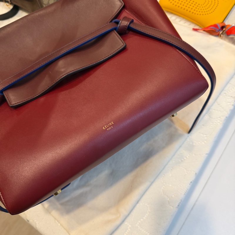 old celine belt bag 酒紅拼色 2016年的 最大號-2