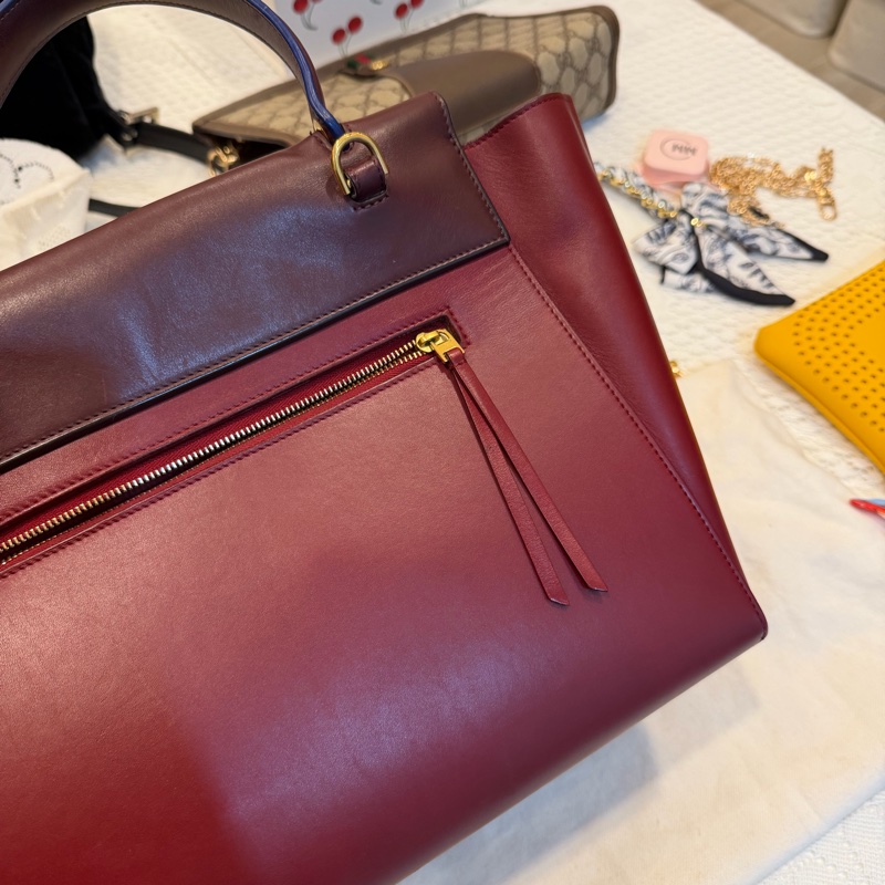 old celine belt bag 酒紅拼色 2016年的 最大號-4