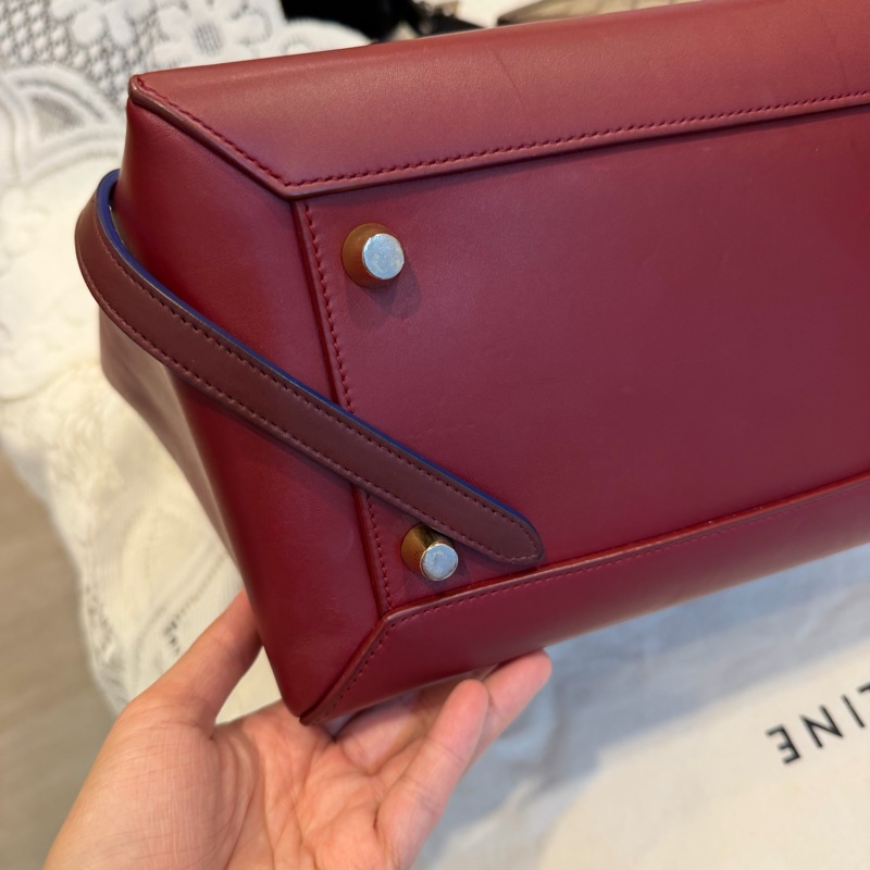 old celine belt bag 酒紅拼色 2016年的 最大號-6