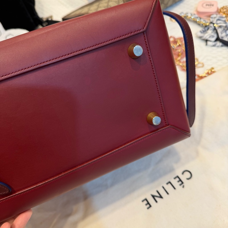 old celine belt bag 酒紅拼色 2016年的 最大號-7