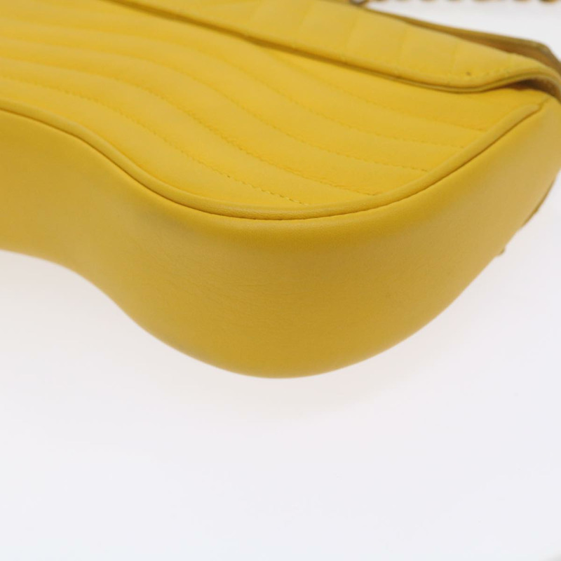 【日本直送】路易威登 New Wave 鏈條包 PM 單肩包 皮革 黃色 LV 正品 60852SAV-19