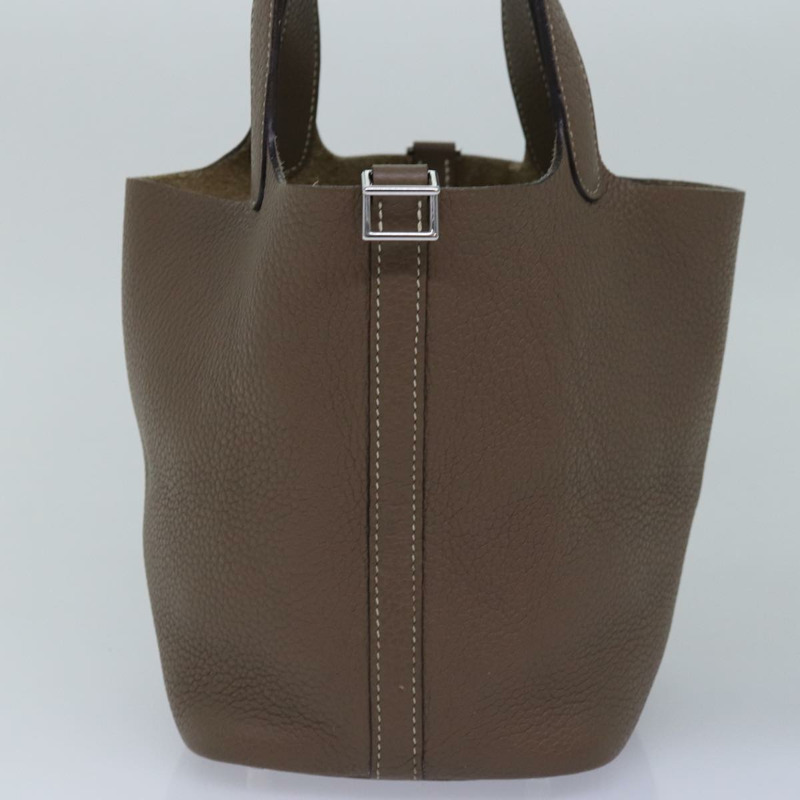 【日本直送】愛馬仕 Pico Tan Lock MM 單肩包 Taurillon Clemence Etope Auth 74760SAM-2