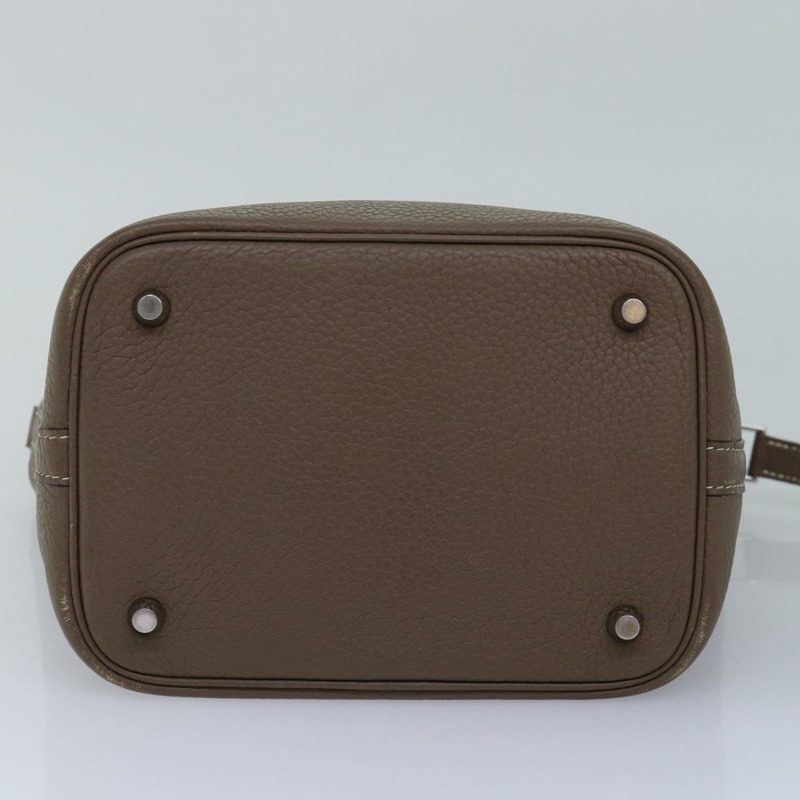 【日本直送】愛馬仕 Pico Tan Lock MM 單肩包 Taurillon Clemence Etope Auth 74760SAM-4