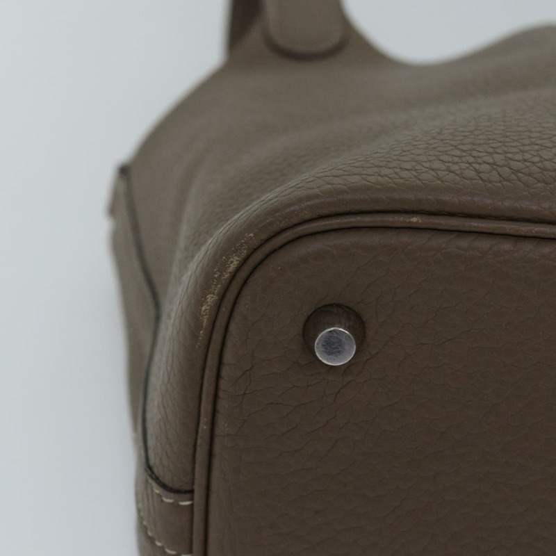 【日本直送】愛馬仕 Pico Tan Lock MM 單肩包 Taurillon Clemence Etope Auth 74760SAM-15