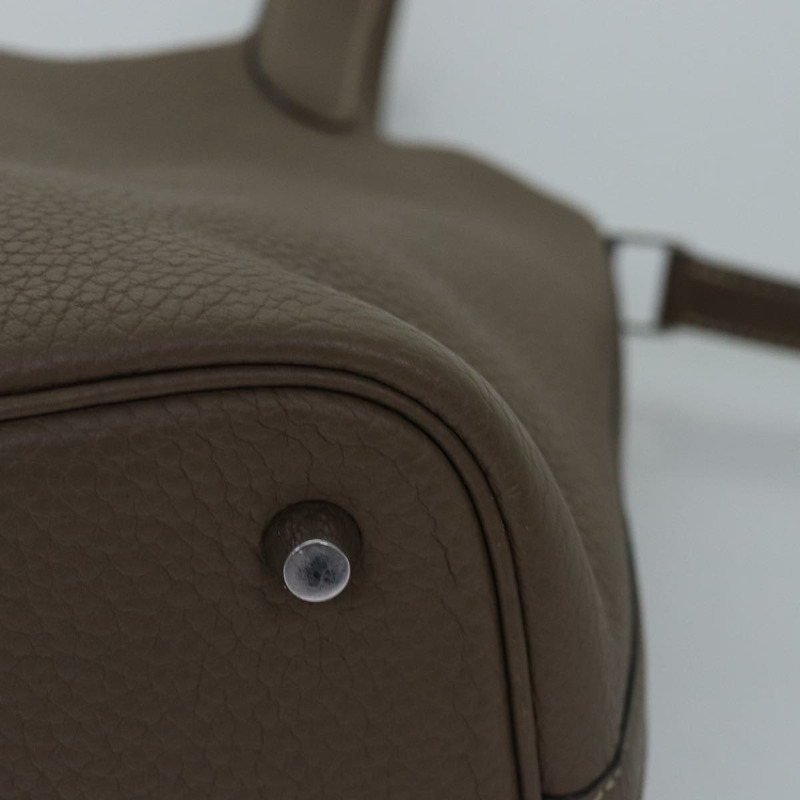 【日本直送】愛馬仕 Pico Tan Lock MM 單肩包 Taurillon Clemence Etope Auth 74760SAM-16