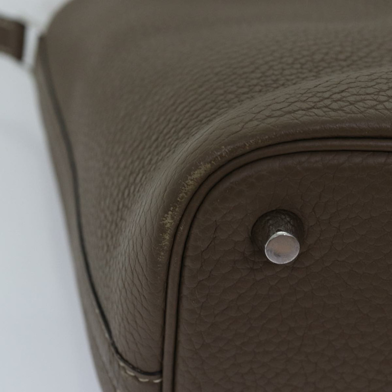 【日本直送】愛馬仕 Pico Tan Lock MM 單肩包 Taurillon Clemence Etope Auth 74760SAM-17