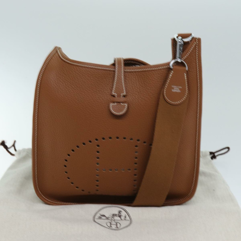 【日本直送】愛馬仕 Evelyn 2 PM 單肩包 Taurillon Clemence 金色 Auth 74761SM-11