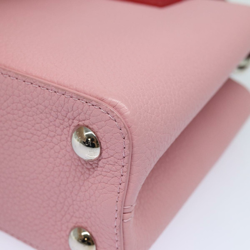 【日本直送】路易威登 Capusine BB 手提包 Taurillon 皮革 2way 紅色粉紅色正品 81113SAM-15