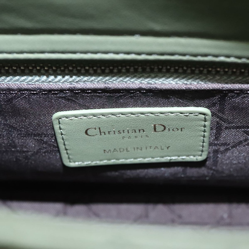 【日本直送】Christian Dior Canage 小號 Lady Dior 手袋,羊皮材質,兩用,綠色/金色,正品,貨號 101347SAM-20