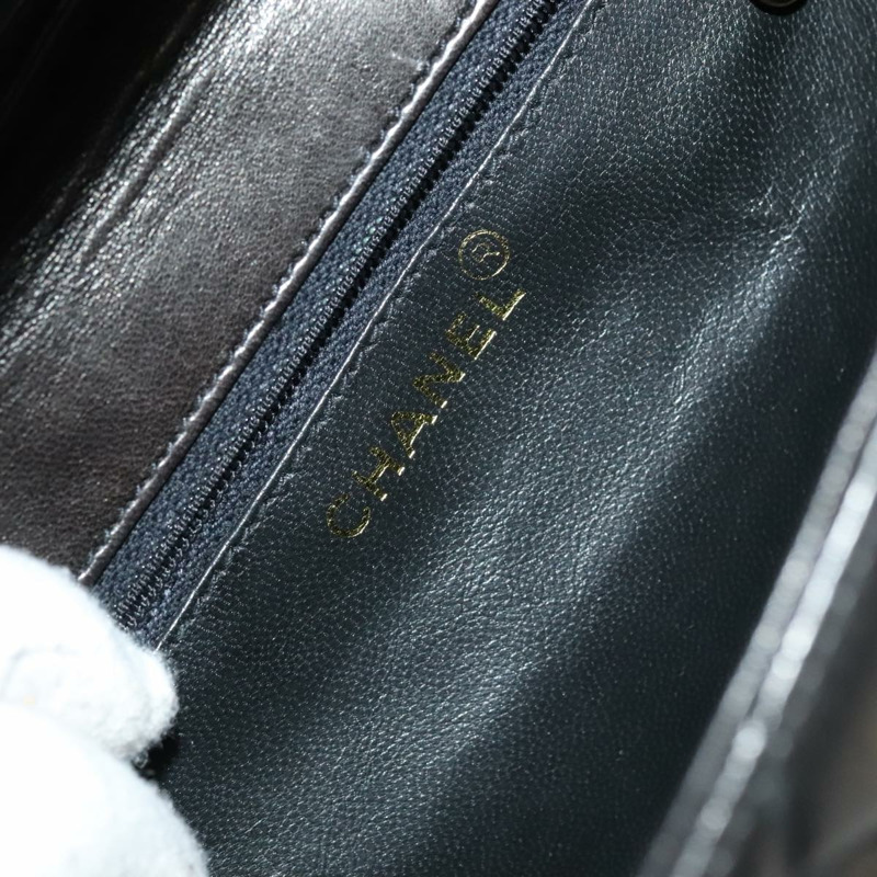 【日本直送】香奈兒 (CHANEL) Matelasse 羊皮單肩包，黑色，金色雙C標誌，正品編號 104998SAV-20