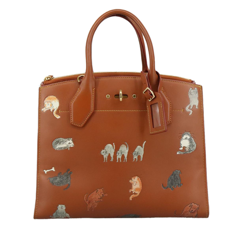 【日本直送】路易威登 Catgram City Steamer MM 手提包,皮革材質,棕色,M52969,正品編號 104191SM-12