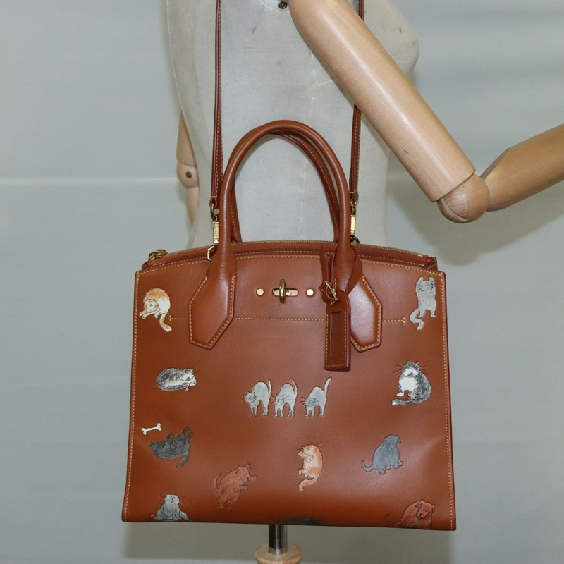 【日本直送】路易威登 Catgram City Steamer MM 手提包,皮革材質,棕色,M52969,正品編號 104191SM-25