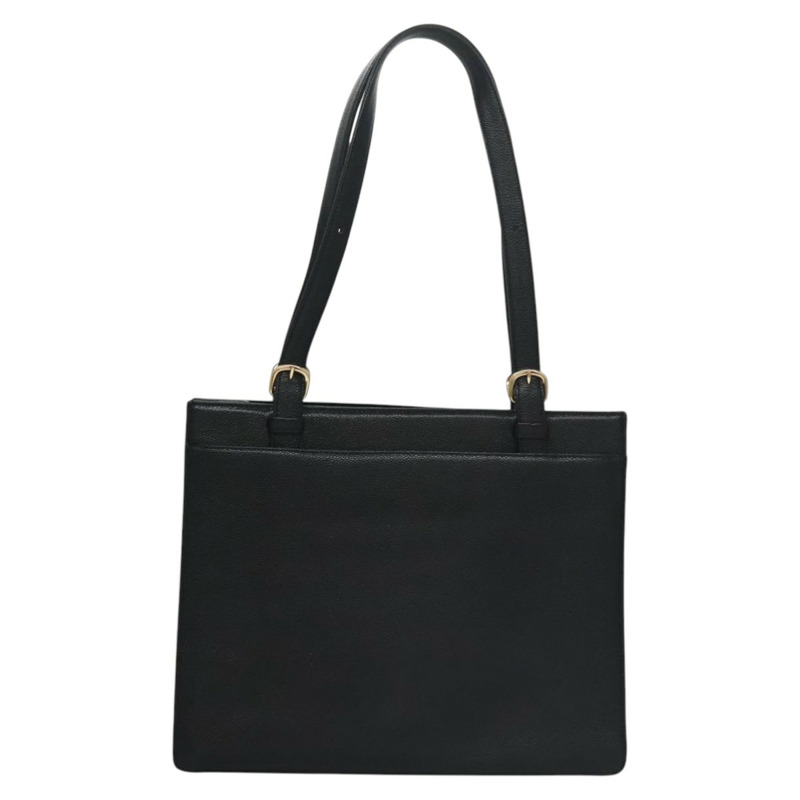 【日本直送】香奈兒 COCO 標誌手提包，魚子醬皮，黑色，金色 CC 標誌，正品編號 yk17238V-1