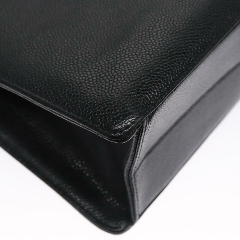 【日本直送】香奈兒 COCO 標誌手提包，魚子醬皮，黑色，金色 CC 標誌，正品編號 yk17238V-14