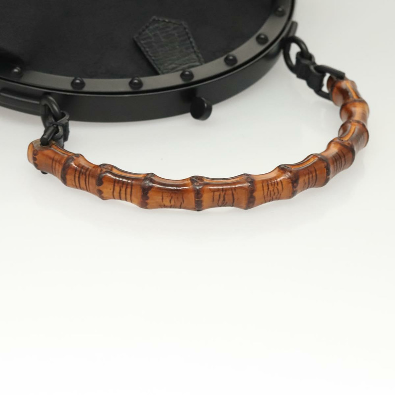 【日本直送】GUCCI GG帆布竹節按扣手提包 黑色 正品 119629V-6