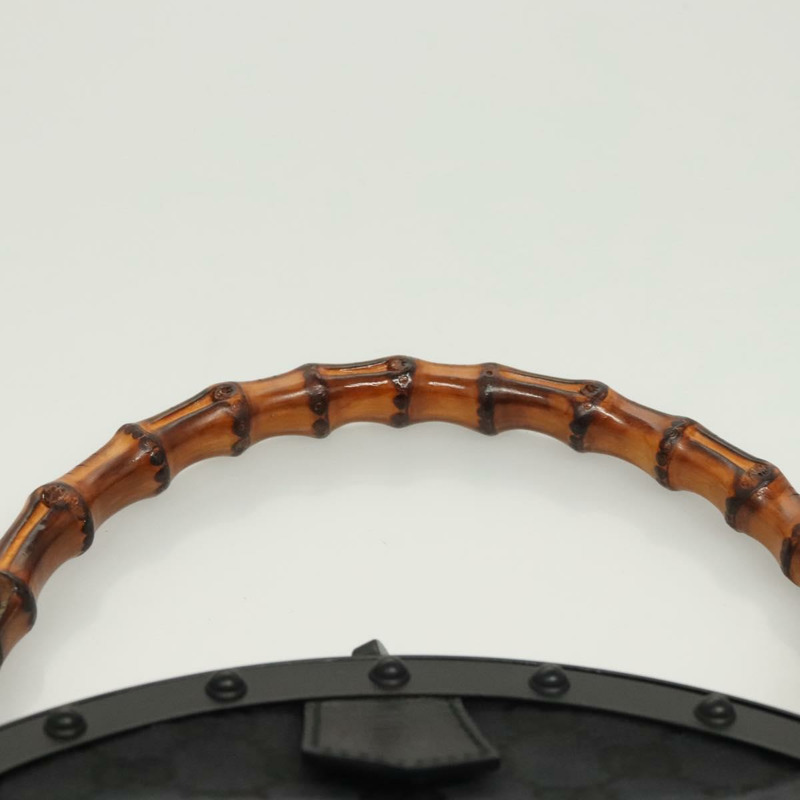 【日本直送】GUCCI GG帆布竹節按扣手提包 黑色 正品 119629V-7
