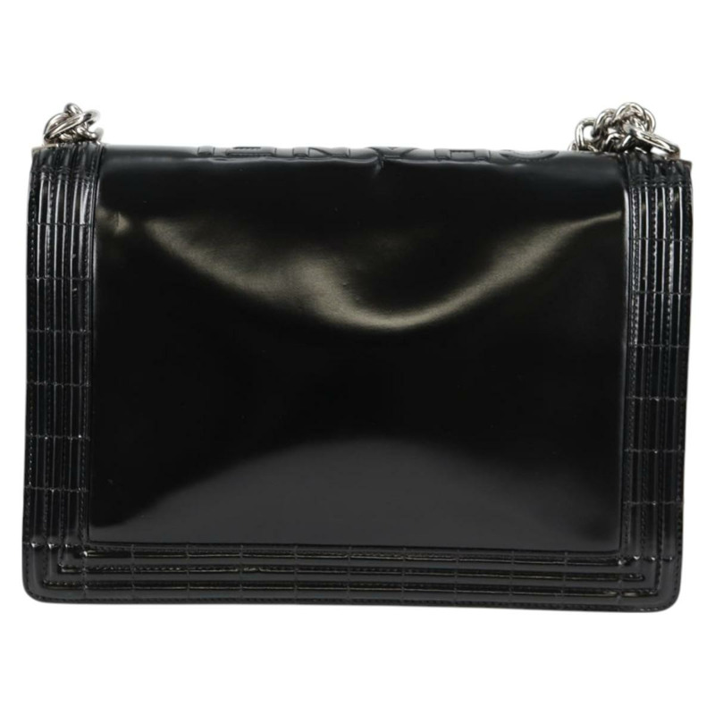 【日本直送】香奈兒 (CHANEL) Boy Chanel 鏈條肩背包，黑色銀色皮革，CC標誌，正品編號 bs26444SAV-1