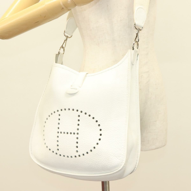 【日本直送】愛馬仕 Evelyn 1 GM 單背包，Togo 皮革，白色，正品 BA2943SAM-19