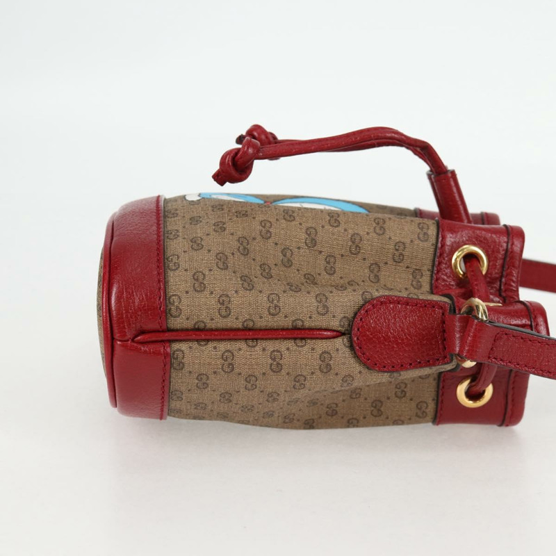 【日本直送】GUCCI Micro GG Supreme Doraemon 聯名款手提包 PVC 米色 金色 正品 132450SAM-3