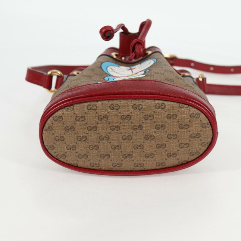 【日本直送】GUCCI Micro GG Supreme Doraemon 聯名款手提包 PVC 米色 金色 正品 132450SAM-4