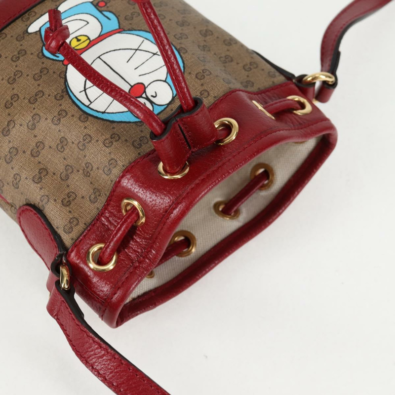 【日本直送】GUCCI Micro GG Supreme哆啦A夢聯名手提包 PVC 米色 647801 正品 135552SAM-6
