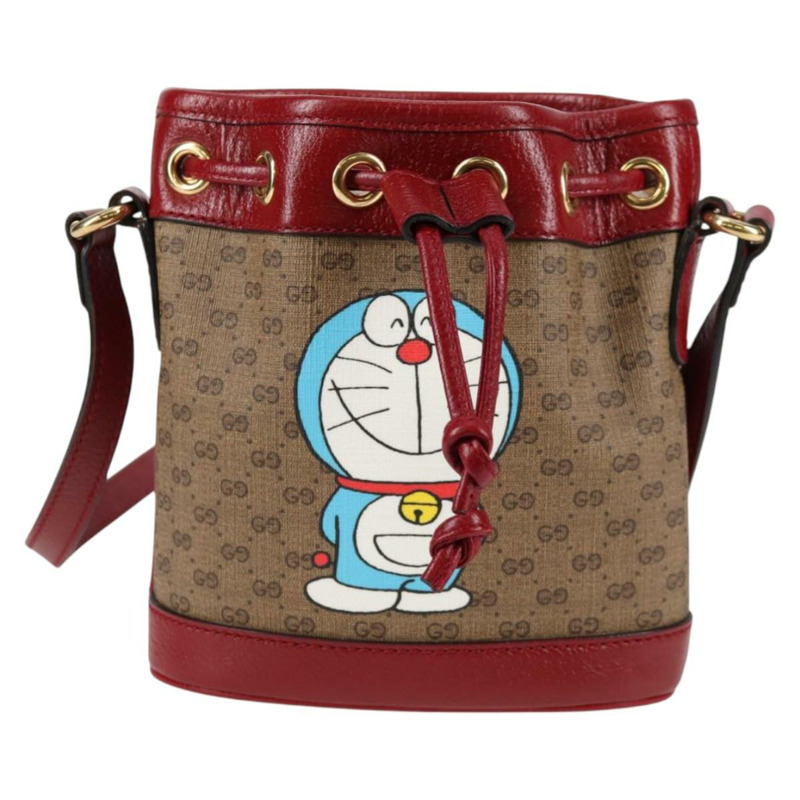 【日本直送】GUCCI Micro GG Supreme哆啦A夢聯名手提包 PVC 米色 647801 正品 135552SAM-12