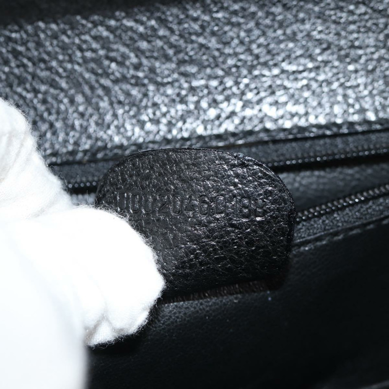 【日本直送】GUCCI 竹節手提包 皮革 黑色 金色 001 1781 1577 0 Auth 137706V-11