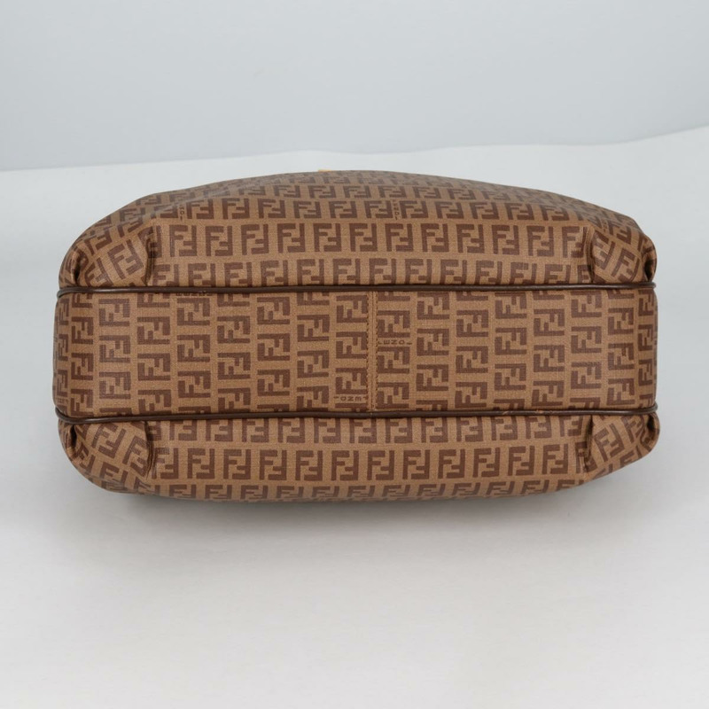 【日本直送】FENDI Zucchino帆布Mamma Baguette單肩包 PVC米色金色 正品 135115SAV-4