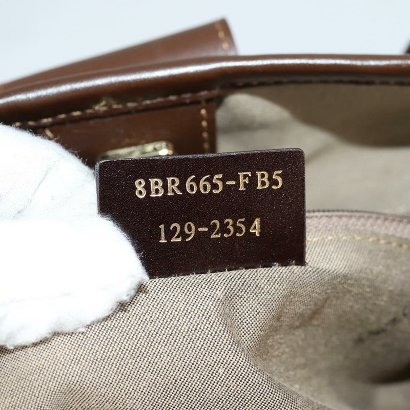 【日本直送】FENDI Zucchino帆布Mamma Baguette單肩包 PVC米色金色 正品 135115SAV-10