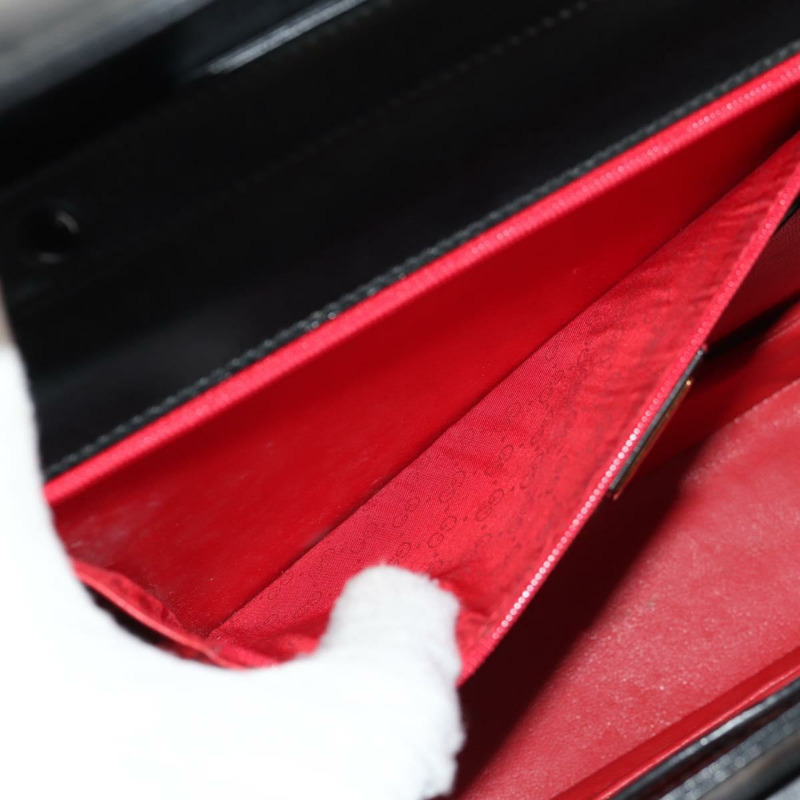 【日本直送】GUCCI 竹節手提包 皮革 兩用 黑色 金色 000 46 0063 正品 145923V-24