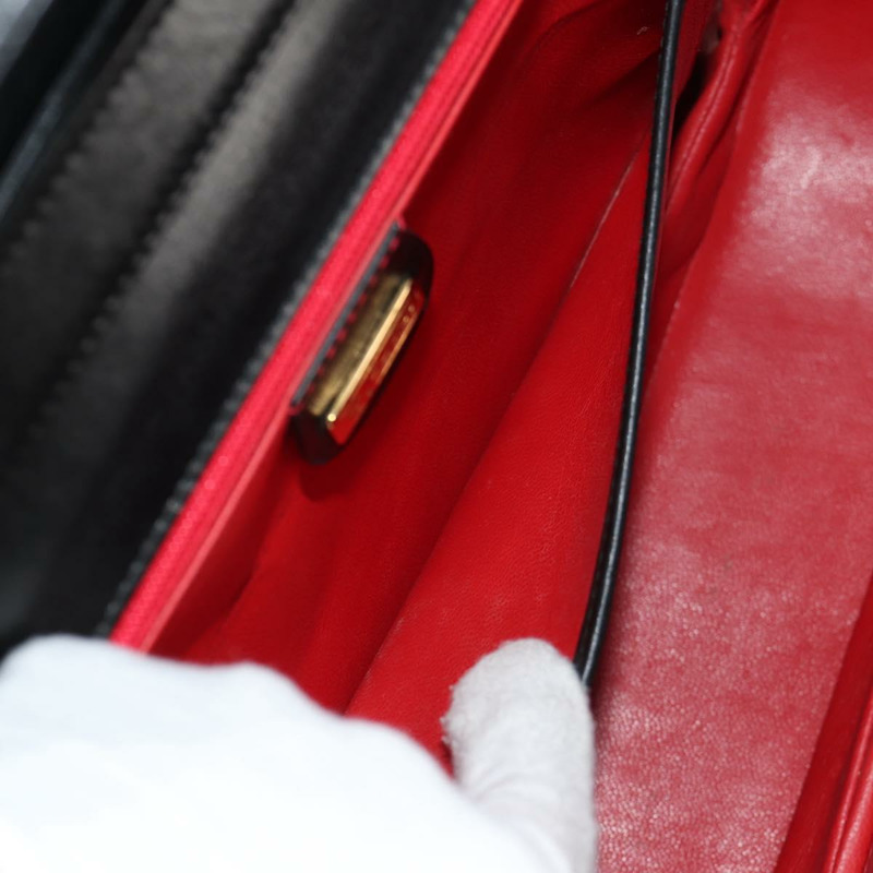 【日本直送】GUCCI 竹節手提包 皮革 兩用 黑色 金色 000 46 0063 正品 145923V-25