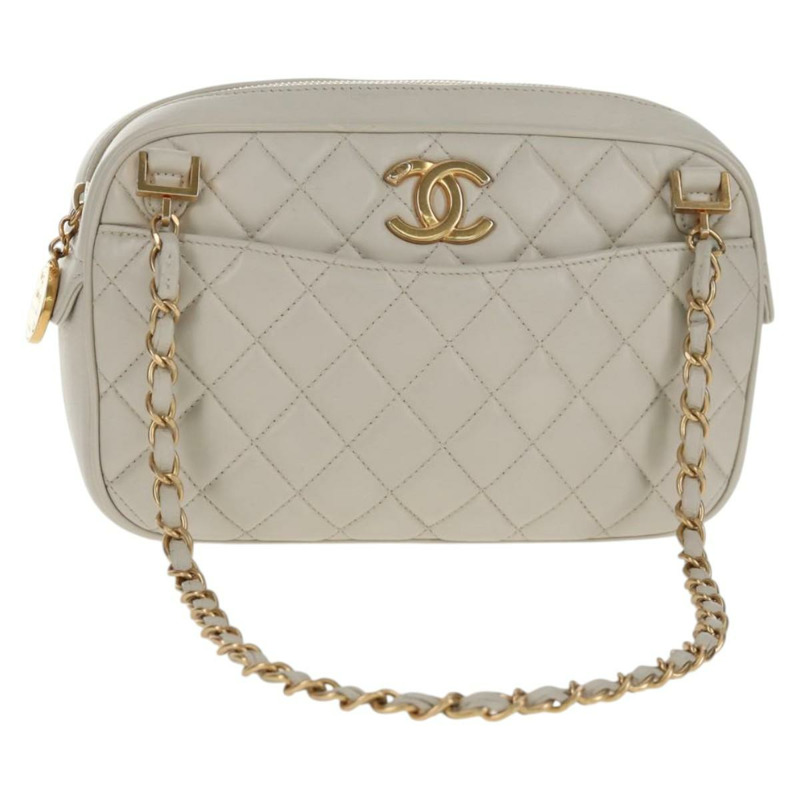 【日本直送】香奈兒 (CHANEL) 絎縫鏈條單肩包 白色皮革 CC 正品 BA6864SAV-0