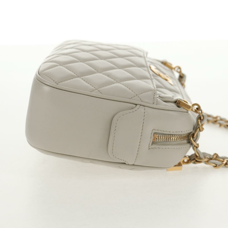 【日本直送】香奈兒 (CHANEL) 絎縫鏈條單肩包 白色皮革 CC 正品 BA6864SAV-3