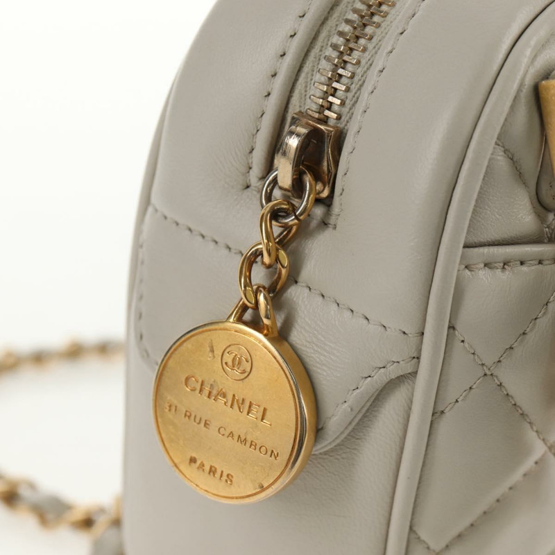 【日本直送】香奈兒 (CHANEL) 絎縫鏈條單肩包 白色皮革 CC 正品 BA6864SAV-8