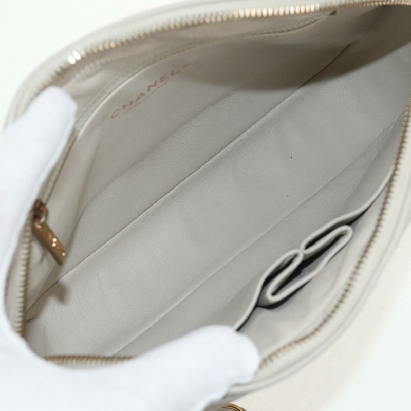【日本直送】香奈兒 (CHANEL) 絎縫鏈條單肩包 白色皮革 CC 正品 BA6864SAV-9