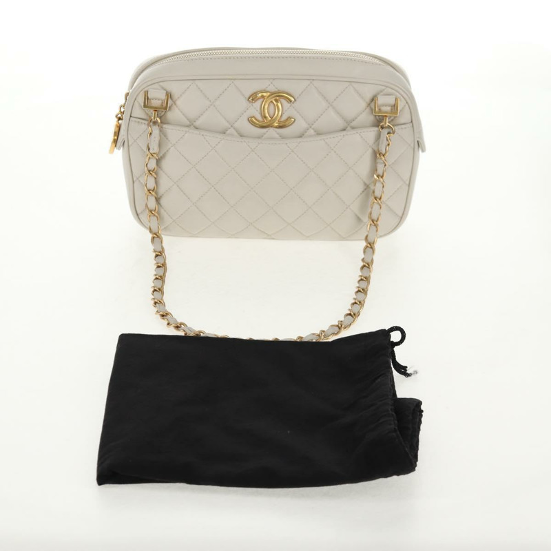 【日本直送】香奈兒 (CHANEL) 絎縫鏈條單肩包 白色皮革 CC 正品 BA6864SAV-11