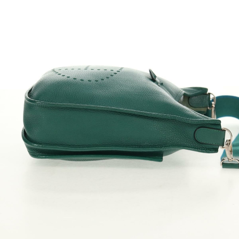 【日本直送】愛馬仕 Evelyn 3 GM 單肩背包，綠色皮革，正品 bs29763SAM-3