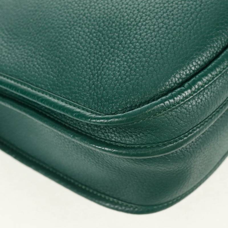 【日本直送】愛馬仕 Evelyn 3 GM 單肩背包，綠色皮革，正品 bs29763SAM-18