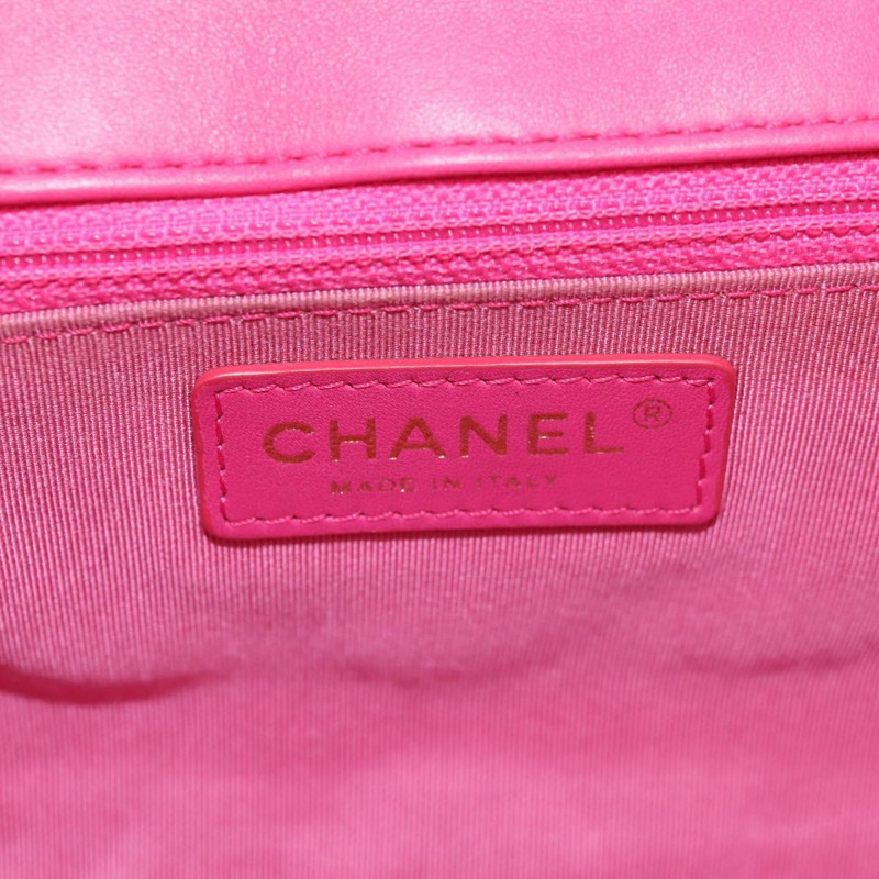 【日本直送】香奈兒 (CHANEL) 絎縫鏈條單肩包 羊皮 粉紅色 金 CC 標誌 正品 yk19844SAM-22