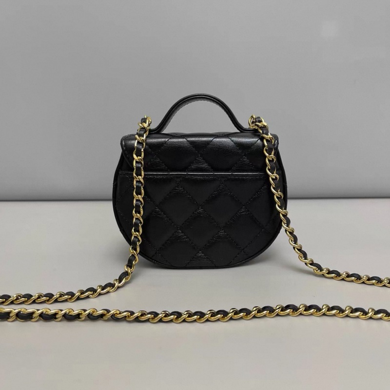 Chanel香奈兒 黑金全皮mini元寶包 芯片-1