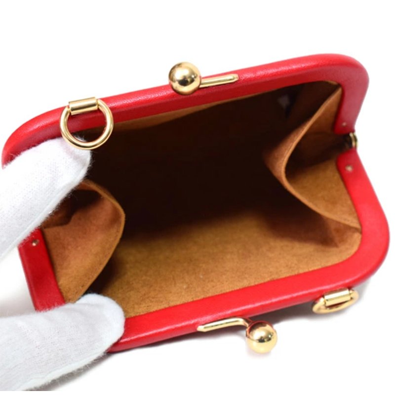 【COACH】滿版LOGO皮革小廢包/ 零錢鍊包-卡其紅-3