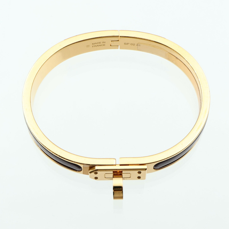 HERMES 金屬/琺瑯Mini Clic Kelly手鐲-4