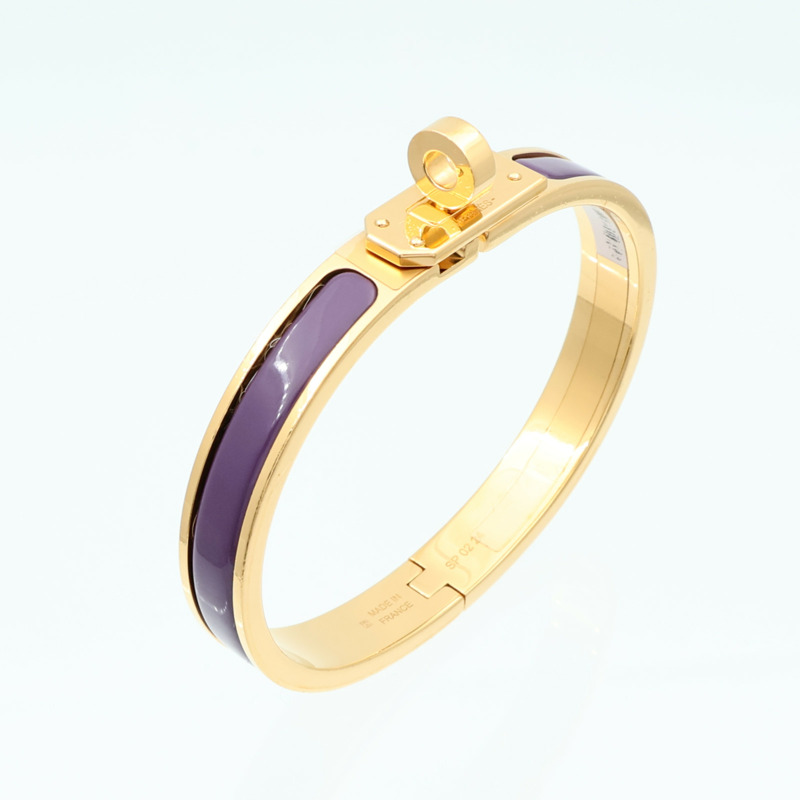 HERMES 金屬/琺瑯Mini Clic Kelly手鐲-5
